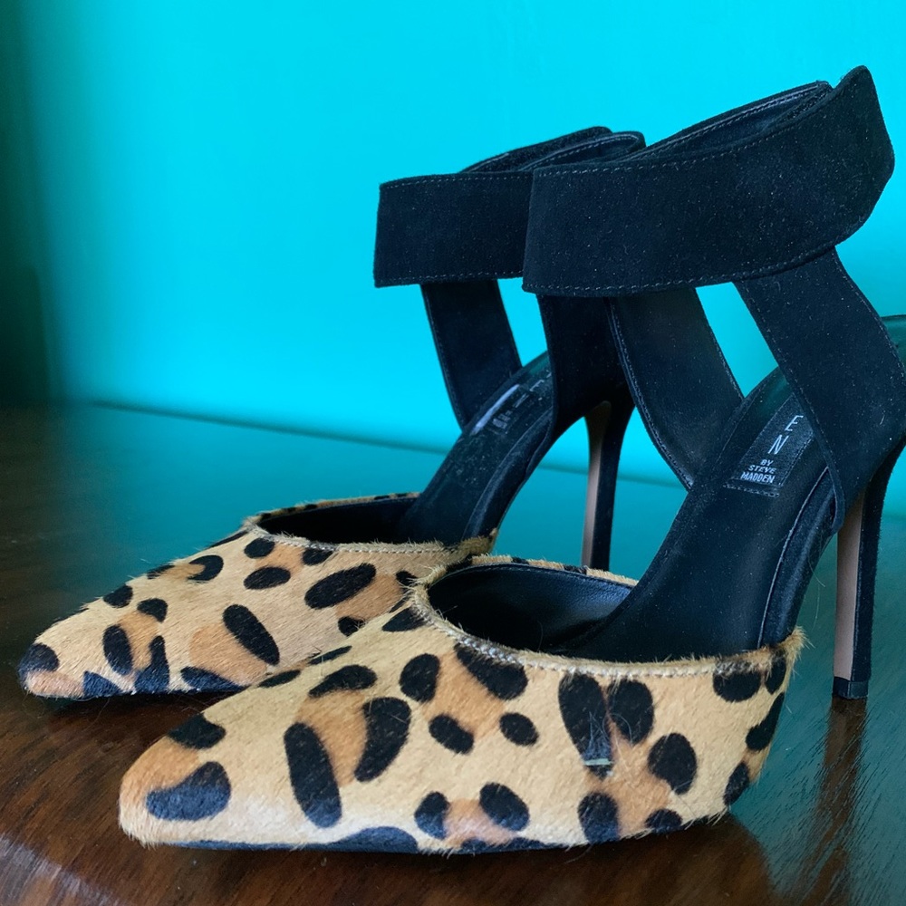 STEVEN by Steve Madden Leopard Heels P-Volve 7.5